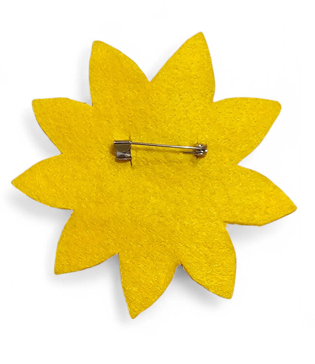 FAIRTRADE broche SUNFLOWER met pailetten en kralen