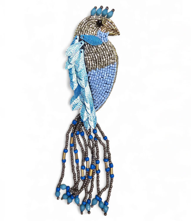 FAIRTRADE broche PAUW met pailetten en kralen