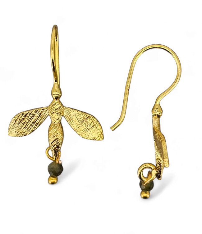 Oorbellen met half edelsteen verguld BUMBLE BEE BLUE