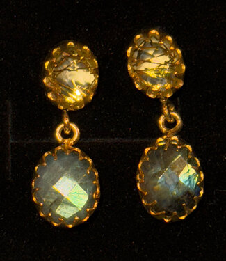 happy lona FAIRTRADE Oorbellen met labadoriet LALE verguld