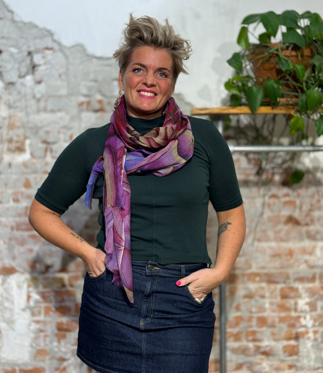 Sjaal met print van pure merinowol FANTASY fairtrade