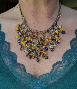 happy lona Fairtrade KETTING met kralen en stenen DIVA BRUIN