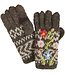 HIMALAYA wollen handschoenen FLOWERS met katoenen voering