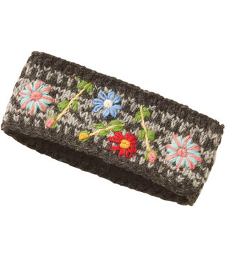 HIMALAYA wollen oorwarmers FLOWERS met katoenen voering