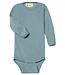 Engel ENGEL baby romper wol zijde LANGE MOUW effen IJSBLAUW