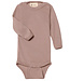Engel ENGEL baby romper wol zijde LANGE MOUW effen DUSTY ROSE