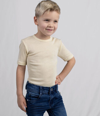 Engel ENGEL shirt korte mouw wol zijde kind NATUREL effen