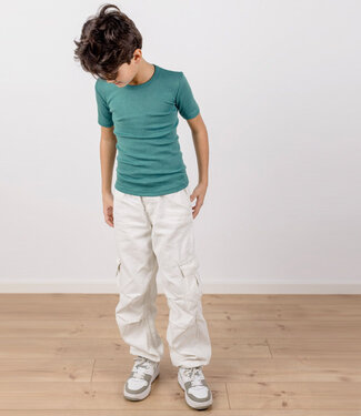 Engel ENGEL shirt korte mouw wol zijde kind IJSVOGEL effen