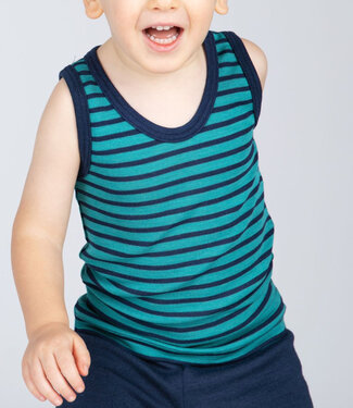 Engel Engel Natur hemd wol zijde kind GESTREEPT ijsvogel marine