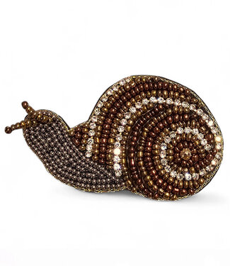 Natur-el FAIRTRADE broche SNAIL met pailetten en kralen