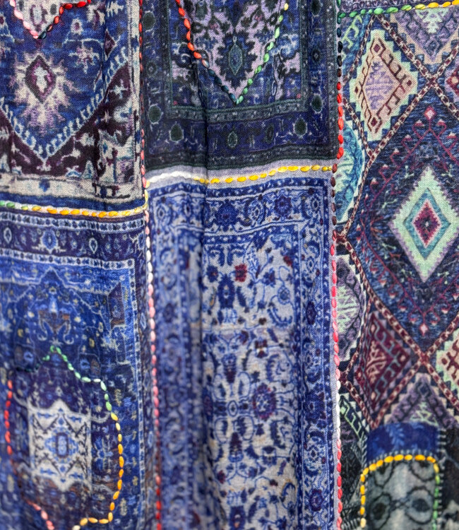 FAIRTRADE Sjaal met print en borduursel van pure merino MEDINA