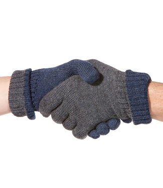 Apu Kuntur APU KUNTUR alpaca wollen handschoenen REVERSIBLE BLAUW GRIJS