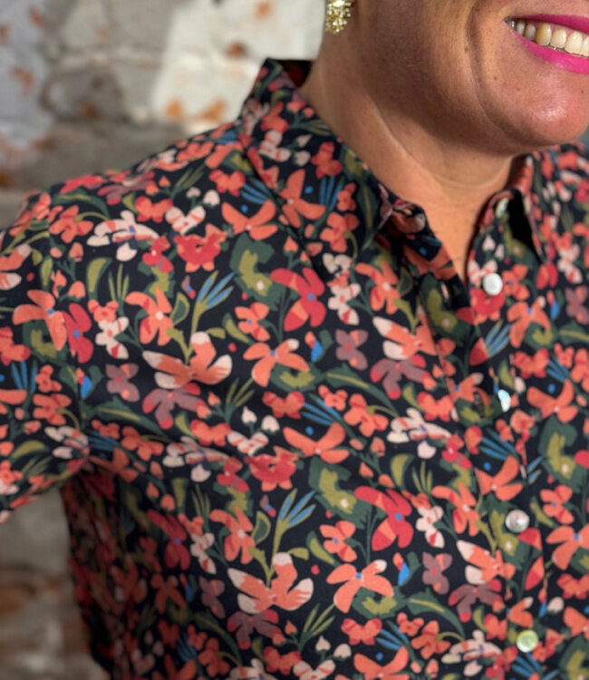 HIMALAYA blouse BRUSHED FLORALS met print ecovero