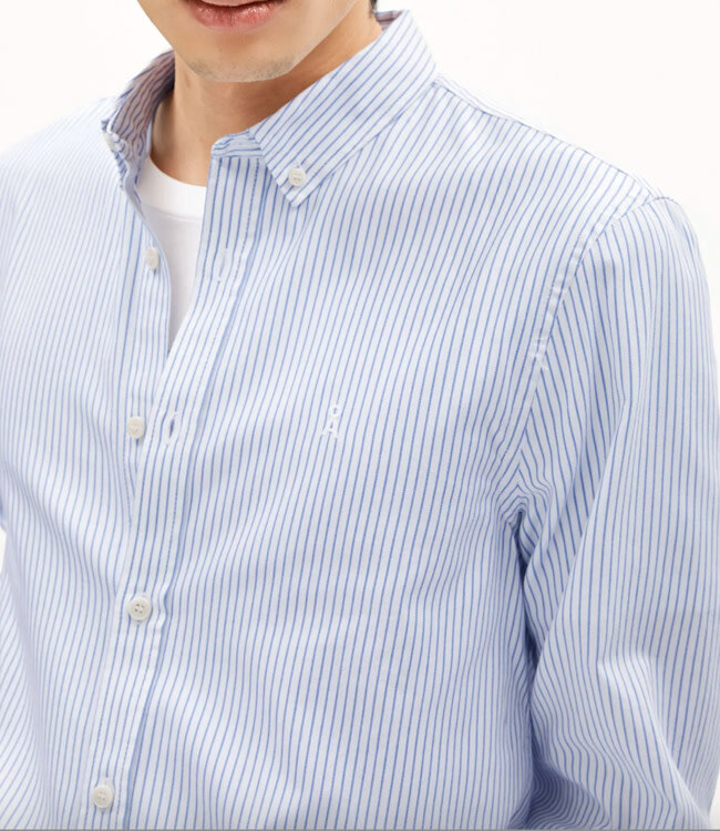ARMEDANGELS gestreept overhemd QUAASA BLUE WHITE