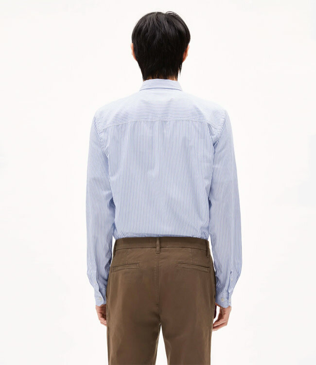 ARMEDANGELS gestreept overhemd QUAASA BLUE WHITE