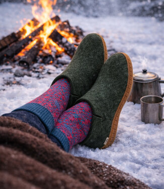 Glerups GLERUPS wollen sloffen pantoffels FOREST RUBBER HONEY