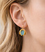 happy lona FAIRTRADE Oorbellen met halfedelsteen SNEEUWVLOK TURQUOISE verguld