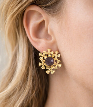 happy lona Fairtrade Oorbellen FLOWER POWER verguld EARTH