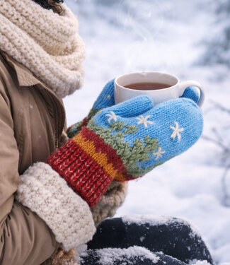 HIMALAYA wollen wanten WINTER LIGHT BLUE met katoenen voering