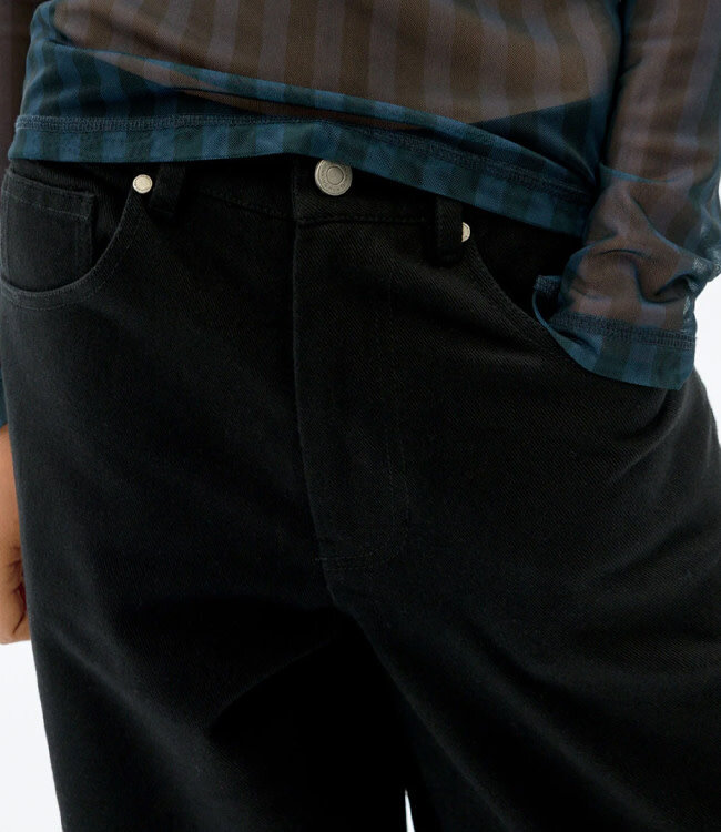 THINKING MU spijkerbroek HEDDA BLACK met wijde pijpen