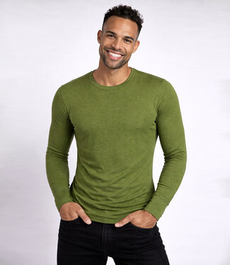 Hocosa HOCOSA wollen longsleeve pure wol heren BOSGROEN