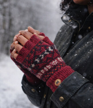 Apu Kuntur APU KUNTUR vingerloze handschoenen PUKA 100% baby alpaca