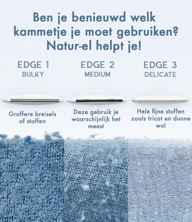 GLEENER Pluizenkam voor ontpillen van wollen kleding BLAUW