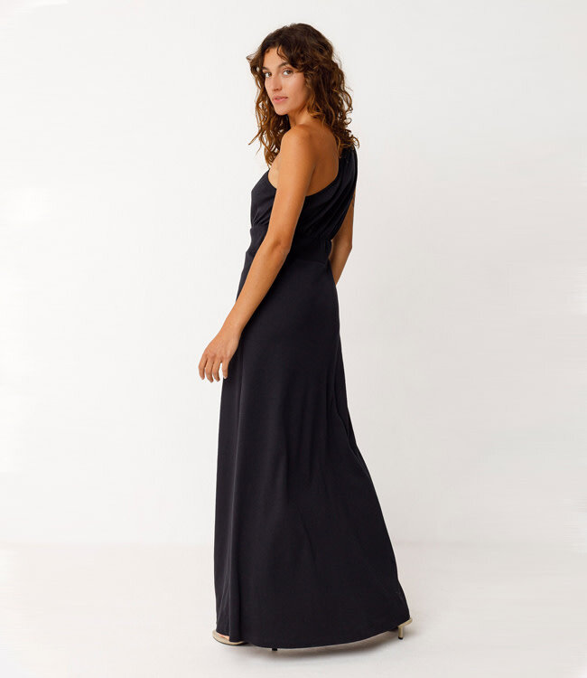 SKFK one shoulder jurk IRMA BLACK biologisch katoen