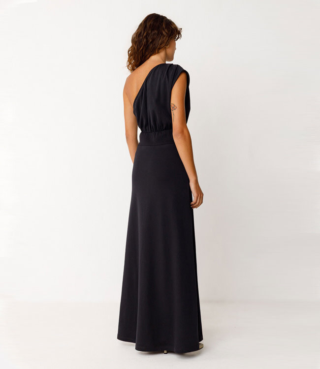 SKFK one shoulder jurk IRMA BLACK biologisch katoen