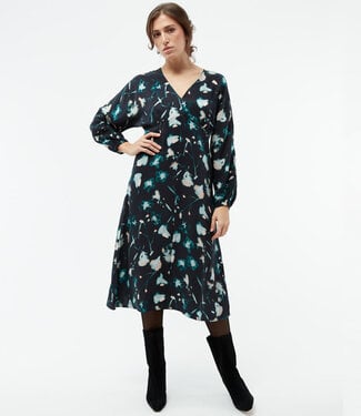 GIVN GIVN midi tencel jurk ANISA FLOWERS met wijde mouwen