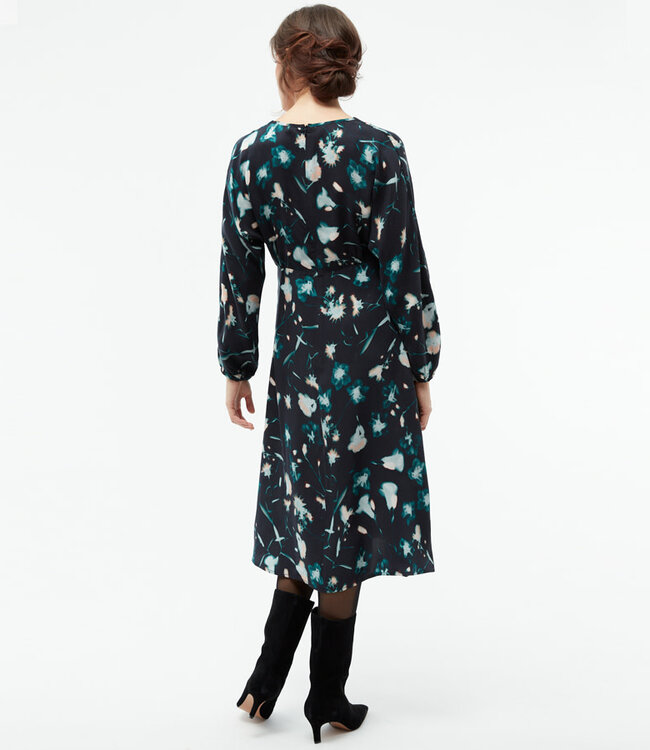 GIVN midi tencel jurk ANISA FLOWERS met wijde mouwen
