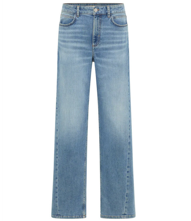 LANIUS mid waist spijkerbroek met rechte pijpen FEM LIGHT BLUE