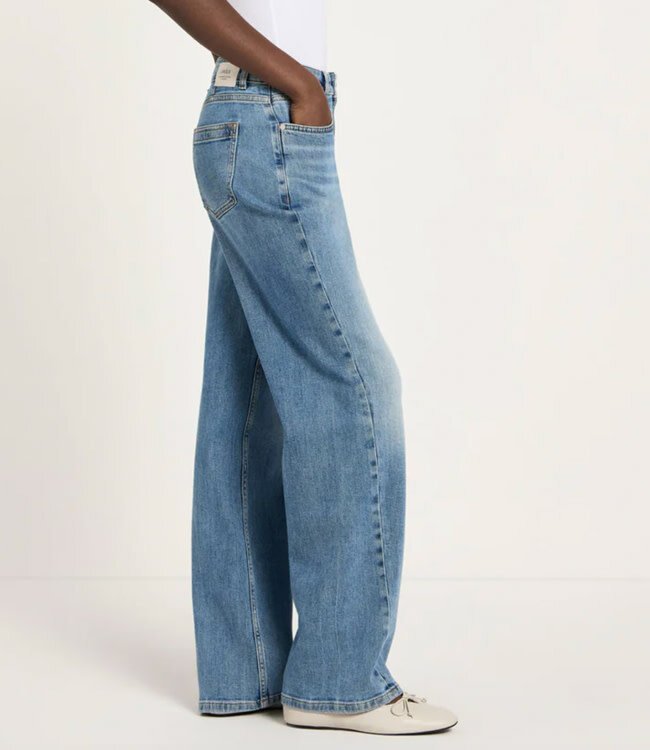 LANIUS mid waist spijkerbroek met rechte pijpen FEM LIGHT BLUE