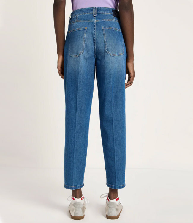 LANIUS tapered spijkerbroek TYRA MID BLUE biologisch katoen