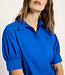 LANIUS blouse met pofmouw SOFIE LAPIS biologisch katoen