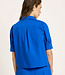 LANIUS blouse met pofmouw SOFIE LAPIS biologisch katoen