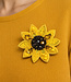 FAIRTRADE broche SUNFLOWER met pailetten en kralen