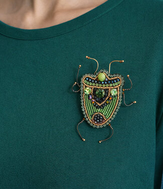 FAIRTRADE broche TOR AURATA met pailetten en kralen