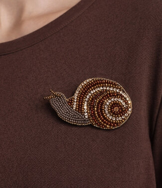 FAIRTRADE broche SNAIL met pailetten en kralen