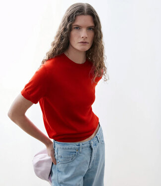 ARMEDANGELS ARMEDANGELS fijn gebreid shirt FIENE RED tencel katoen