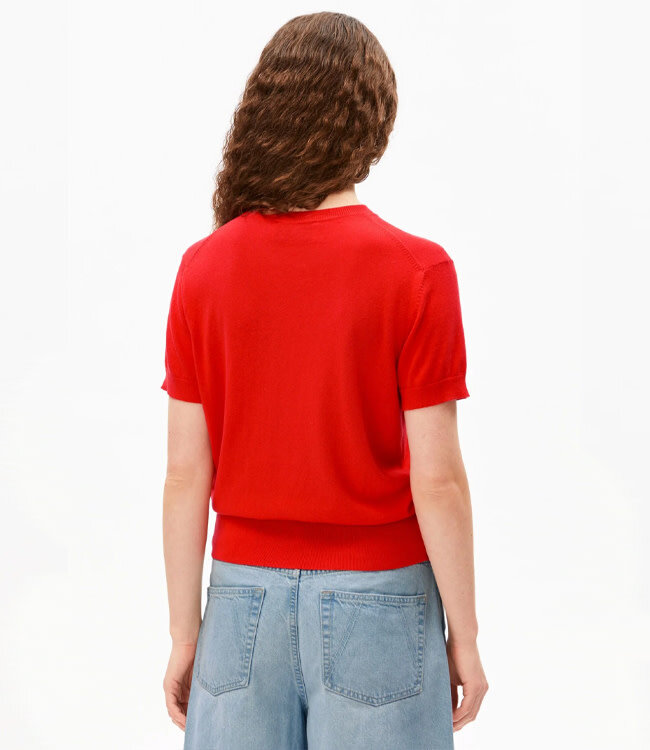 ARMEDANGELS fijn gebreid shirt FIENE RED tencel katoen