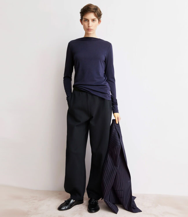 ARMEDANGELS boothals shirt SINJA NAVY tencel biologisch katoen