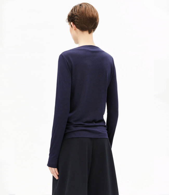 ARMEDANGELS boothals shirt SINJA NAVY tencel biologisch katoen