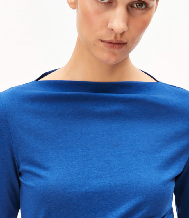 ARMEDANGELS boothals shirt SINJA BLUE tencel biologisch katoen