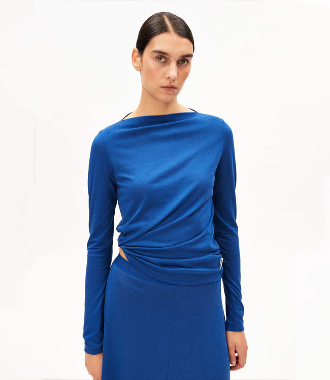 ARMEDANGELS boothals shirt SINJA BLUE tencel biologisch katoen