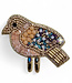 FAIRTRADE broche BIRDIE BEIGE met pailetten en kralen