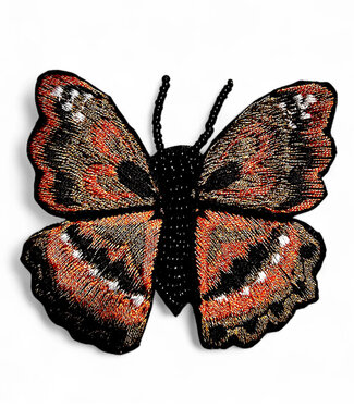 FAIRTRADE broche VLINDER VOSSE met pailetten en kralen