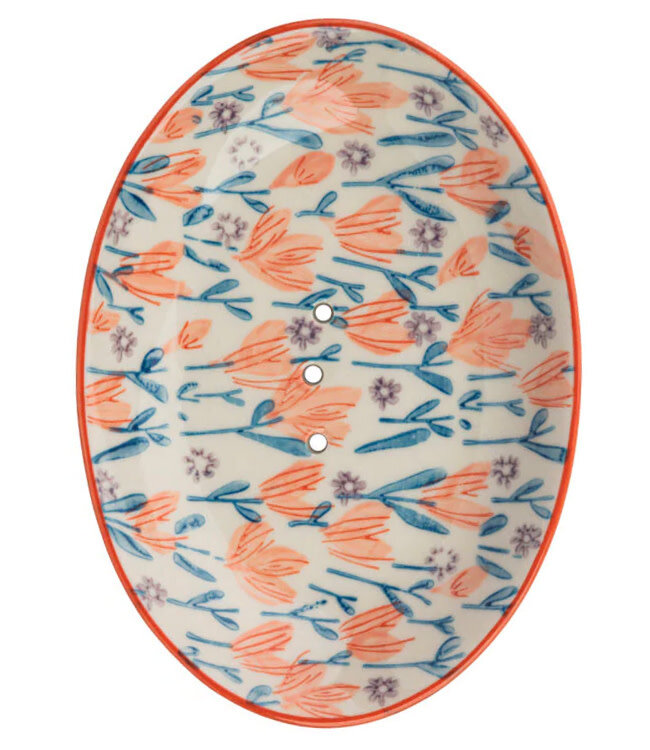 TRANQUILLO Zeep schaaltje van keramiek FLORALE Handmade & Fairtrade