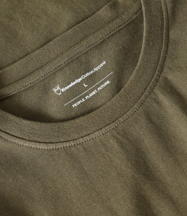 Shirt met borduursel KANE OLIVE biologisch katoen KCA