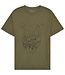 T-shirt met print TIM SKETCH OWL OLIVE biologisch katoen KCA